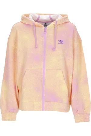 adidas Sweathshirts & Hoodies, Dame, Flerfarvet, L, Bomuld, Tie-dye Zip Hættetrøje