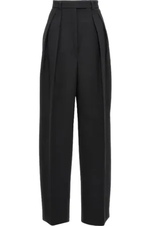 Sportmax Bukser, Dame, Sort, XS, Uld, Gessati Wide Bukser