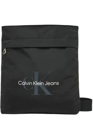 Calvin Klein Taske, Herre, Sort, ONE SIZE, Uld, Minimalist Messenger Bag med Justerbar Strop