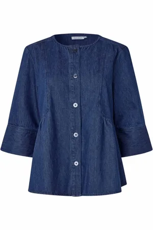 Masai Bluser & Skjorter, Dame, Blå, L, Denim, Mørk Denim A-line Jakke