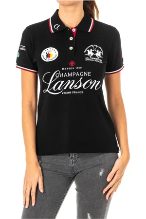 La Martina Top, Dame, Sort, S, Bomuld, Kortærmet poloshirt