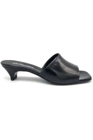 HALMANERA Sko, Dame, Sort, 37 EU, Læder, Sort Patent Mule med Lædersål