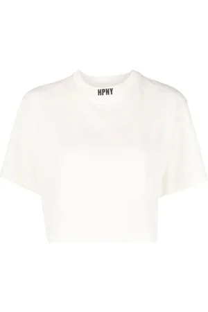 Heron Preston Top, Dame, Hvid, L, Bomuld, Logo Cropped T-Shirt