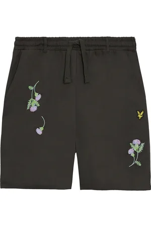 Lyle & Scott Shorts, Herre, Grå, 2XL, Bomuld, Broderede Club Shorts