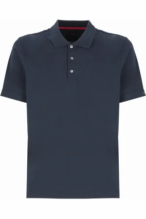 FAY Top, Herre, Blå, XL, Bomuld, Kortærmet poloshirt i bomuldsjersey