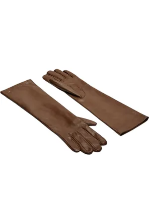 Max Mara Tilbehør, Dame, Brun, 7 1/2 IN, Uld, Nappa Lammeskinds Handsker