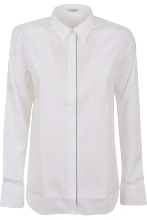 Brunello Cucinelli Bluser & Skjorter, Dame, Hvid, M, Bomuld, C159 Skjorte