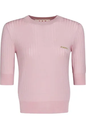 Marni Top, Dame, Lyserød, M, Uld, Luksuriøs strikket sweater i uld og silke