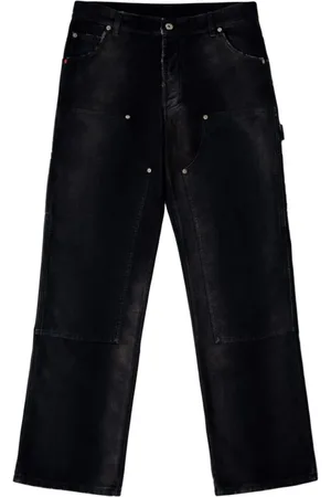 Heron Preston Bukser, Herre, Sort, M, Distressed Canvas Navy Sweatpants