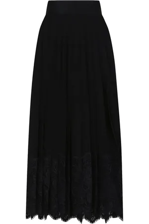Dolce & Gabbana Nederdel, Dame, Sort, S, Moderne Sort Nederdel med Unikt Design