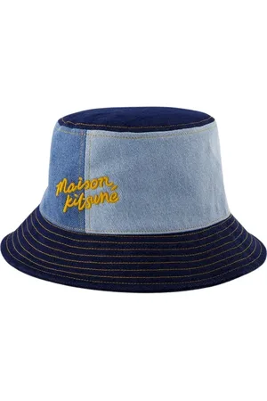 Maison Kitsuné Tilbehør, unisex, Blå, XS/S, Denim, Denim Bucket Hat