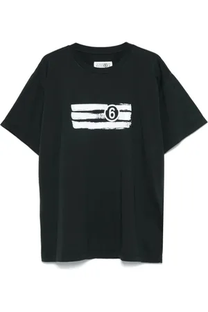 Maison Margiela Top, Herre, Sort, M, Sort Crew Neck T-shirt