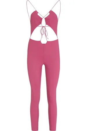 Amazuìn Jumpsuits & Playsuits, Dame, Lyserød, ONE SIZE, Jersey Jumpsuit med Udskæringer