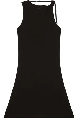 Courrèges Kjole, Dame, Sort, S, Broderet Logo Kjole