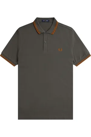 Fred Perry Top, Herre, Grå, XL, Bomuld, Slim Fit Twin Tipped Polo