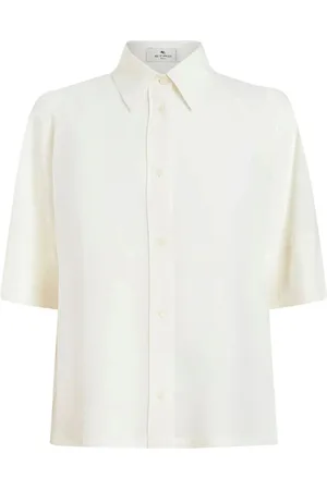Etro Bluser & Skjorter, Dame, Hvid, S, Casual Langærmet Silkeskjorte