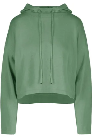 Bomboogie Sweathshirts & Hoodies, Dame, Grøn, L, Bomuld, Hættetrøje i hør og bomuld