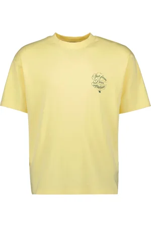 Drôle de Monsieur Top, Herre, Gul, L, Uld, Vignes Slogan T-shirt