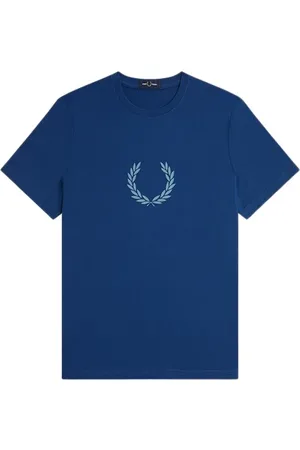 Fred Perry Top, Herre, Blå, L, Bomuld, Cotton Jersey Crown Shirt