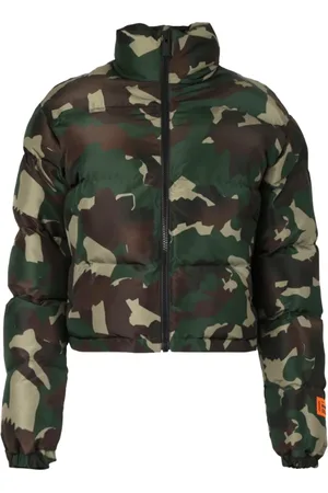 Heron Preston Jakke, Dame, Grøn, M, Uld, Camo Puffer Jakke