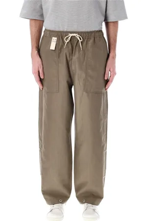 Comme des Garçons Bukser, Herre, Grå, M, Uld, Knappede Løstsiddende Bukser Grå Beige