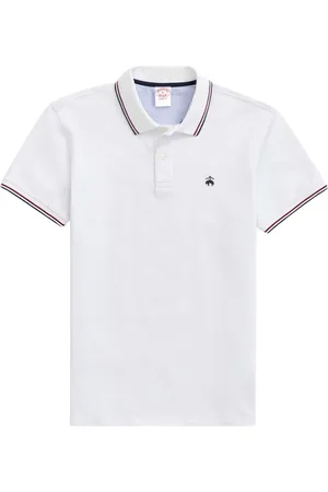 Brooks Brothers Top, Herre, Hvid, S, Bomuld, Golden Fleece Supima Tipped Polo Shirt