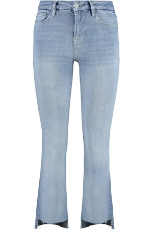 Frame Jeans, Dame, Blå, W26, Bomuld, Mini Boot Jeans med kontrastsyninger