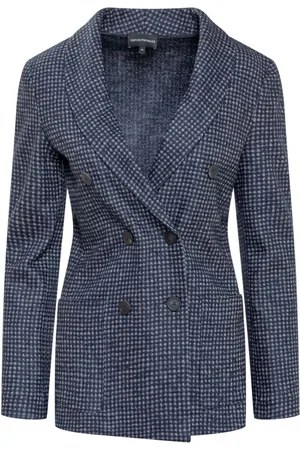 Emporio Armani Jakke, Dame, Blå, XL, Bomuld, Double-Breasted Blazer
