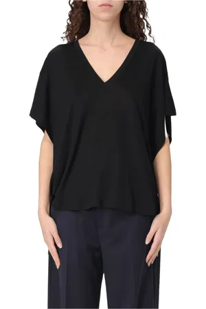 Dondup Top, Dame, Sort, XS, Silke V-hals Oversized T-shirt