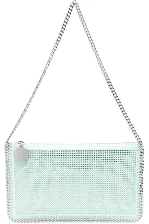 Stella McCartney Taske, Dame, Grøn, ONE SIZE, Krystalbesat Mintgrøn Håndtaske