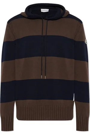 Moncler Strik, Herre, Brun, M, Bomuld, Hooded Sweater