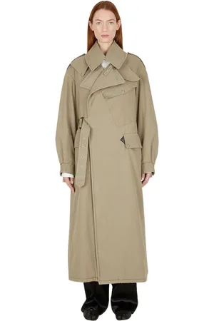 Maison Margiela Frakke, Dame, Grøn, XS, Bomuld, Reversibel Trenchcoat