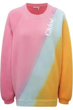 Chloé Sweathshirts & Hoodies, Dame, Lyserød, M, Bomuld, Bomulds sweatshirt med rund hals
