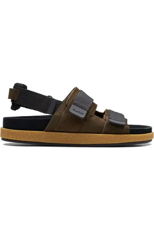 Clarks Sko, Herre, Grøn, 44 EU, Læder, Overleigh Tor Flade Sandaler