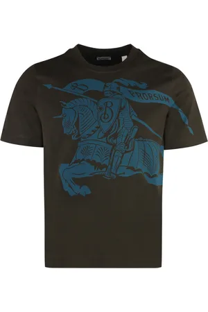Burberry Top, Herre, Brun, L, Bomuld, EKD-Motif Crewneck T-Shirt