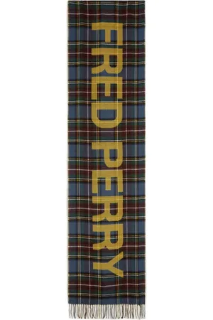 Fred Perry Tilbehør, Dame, Rød, ONE SIZE, Uld, Oversized Tartan Scarf - Autentisk grafisk stil