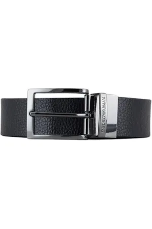 Emporio Armani Tilbehør, Herre, Sort, ONE SIZE, Læder, Vendbart læderbælte