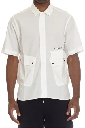 C.P. Company Skjorte, Herre, Hvid, M, Uld, Short Sleeve Shirt