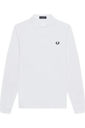 Fred Perry Top, Herre, Hvid, S, Bomuld, Langærmet poloshirt
