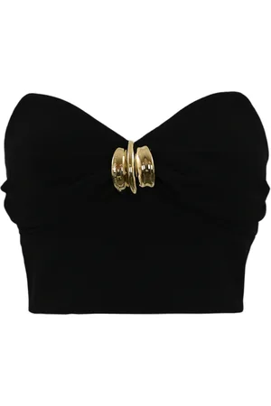 Elisabetta Franchi Top, Dame, Sort, M, Polyester, Sort Crepe Ærmeløs Top med Hjerteudskæring
