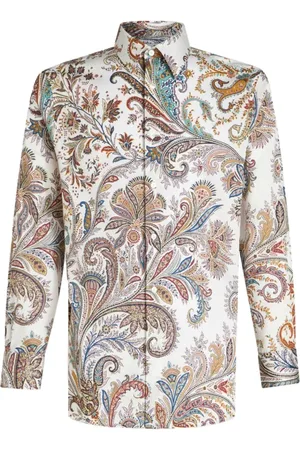 Etro Skjorte, Herre, Flerfarvet, S, Bomuld, Paisley Bomuldsskjorte