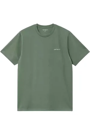 Carhartt Top, Herre, Grøn, XL, Bomuld, Script Embroidery T-Shirt Park White