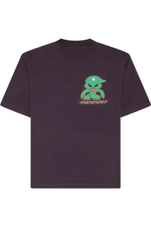 Heron Preston Top, Herre, Lilla, XS, Uld, Monster Kortærmet T-shirt