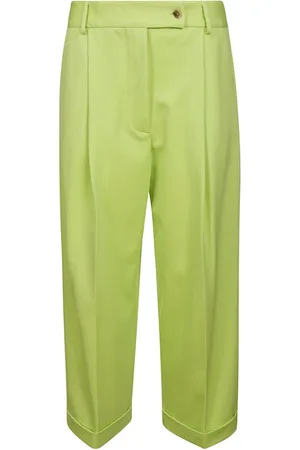 LIVIANA CONTI Bukser, Dame, Grøn, XS, Milanese Stitch Straight Leg Bukser