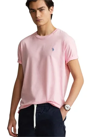 Ralph Lauren Top, Herre, Lyserød, L, Bomuld, Custom Slim T-Shirt