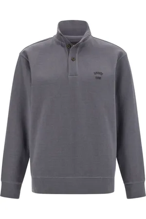 Boggi Milano Sweathshirts & Hoodies, Herre, Grå, 2XL, Bomuld, Bomuldsblanding Mock Polo Neck Sweatshirt