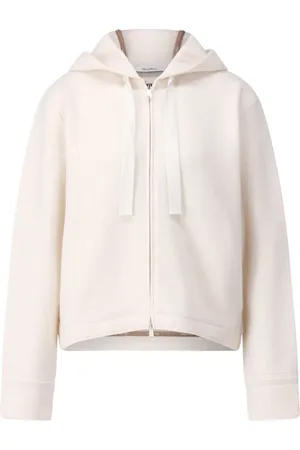 Max Mara Sweathshirts & Hoodies, Dame, , L, Cashmere, Strikket Cardigan med Hætte og Cashmere