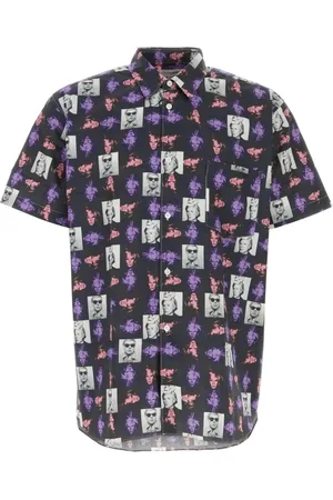 Comme des Garçons Skjorte, Herre, Flerfarvet, M, Bomuld, Poplin Skjorte med Print