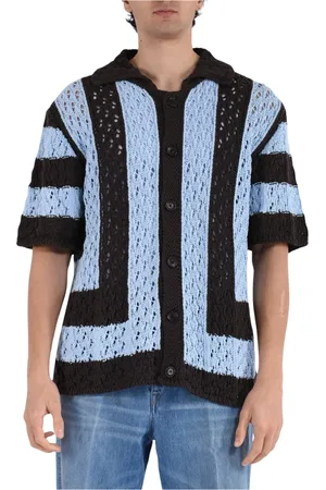LANEUS Strik, Herre, Flerfarvet, M, Bomuld, Stribet bomuld jacquard polo skjorte