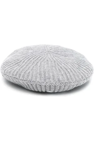 Ganni Tilbehør, Dame, Grå, ONE SIZE, Uld, Structured Rib Beret